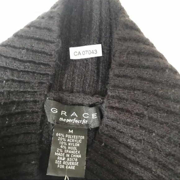 Grace NEW The Perfect Fit Oversized Wool Knit Mock Neck Side Slits Sweater Top M - Picture 7 of 14